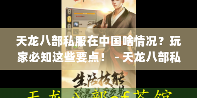 天龙八部私服在中国啥情况？玩家必知这些要点！ - 天龙八部私服