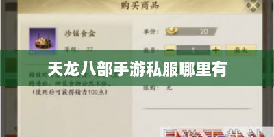 天龙八部手游私服哪里有