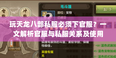 玩天龙八部私服必须下官服？一文解析官服与私服关系及使用攻略