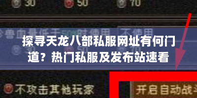 探寻天龙八部私服网址有何门道？热门私服及发布站速看