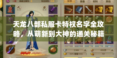 天龙八部私服卡特权名字全攻略，从萌新到大神的通关秘籍
