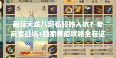 耐玩天龙八部私服咋入坑？老玩家避坑+独家养成攻略全在这！