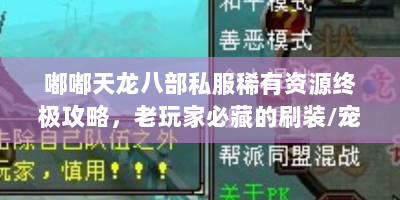 嘟嘟天龙八部私服稀有资源终极攻略，老玩家必藏的刷装/宠物/隐藏任务手册