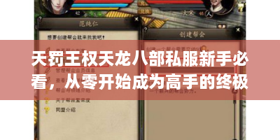 天罚王权天龙八部私服新手必看，从零开始成为高手的终极指南