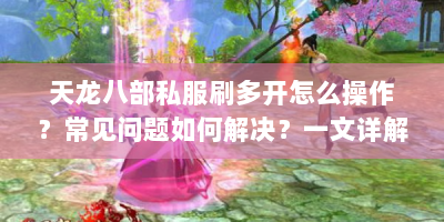天龙八部私服刷多开怎么操作？常见问题如何解决？一文详解