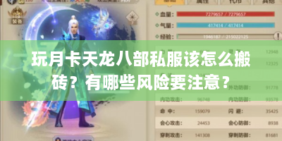 玩月卡天龙八部私服该怎么搬砖？有哪些风险要注意？