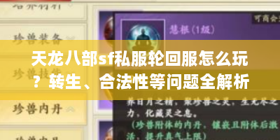 天龙八部sf私服轮回服怎么玩？转生、合法性等问题全解析