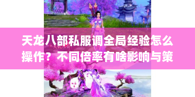 天龙八部私服调全局经验怎么操作？不同倍率有啥影响与策略？