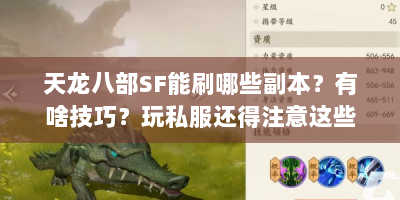 天龙八部SF能刷哪些副本？有啥技巧？玩私服还得注意这些！