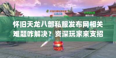怀旧天龙八部私服发布网相关难题咋解决？资深玩家来支招