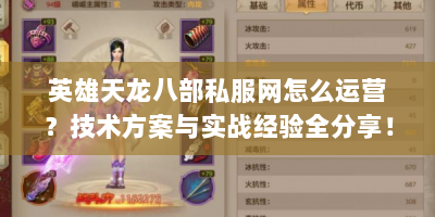 英雄天龙八部私服网怎么运营？技术方案与实战经验全分享！