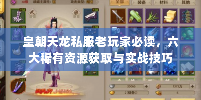 皇朝天龙私服老玩家必读，六大稀有资源获取与实战技巧