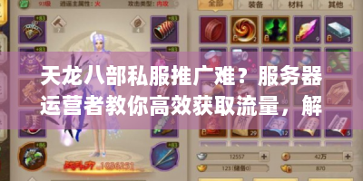 天龙八部私服推广难？服务器运营者教你高效获取流量，解决痛点！