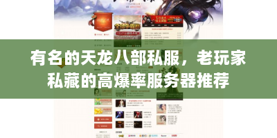 有名的天龙八部私服，老玩家私藏的高爆率服务器推荐
