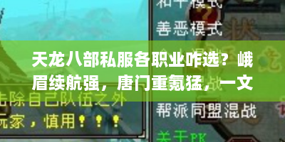天龙八部私服各职业咋选？峨眉续航强，唐门重氪猛，一文全解析