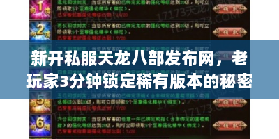 新开私服天龙八部发布网，老玩家3分钟锁定稀有版本的秘密