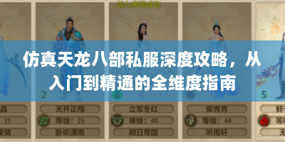 仿真天龙八部私服深度攻略，从入门到精通的全维度指南