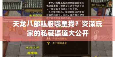 天龙八部私服哪里找？资深玩家的私藏渠道大公开