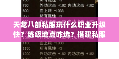 天龙八部私服玩什么职业升级快？练级地点咋选？搭建私服靠谱吗？