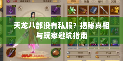 天龙八部没有私服？揭秘真相与玩家避坑指南