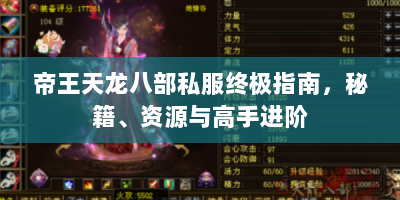 帝王天龙八部私服终极指南，秘籍、资源与高手进阶