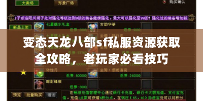 变态天龙八部sf私服资源获取全攻略，老玩家必看技巧
