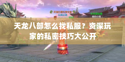 天龙八部怎么找私服？资深玩家的私密技巧大公开