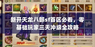 新开天龙八部sf首区必看，零基础玩家三天冲级全攻略