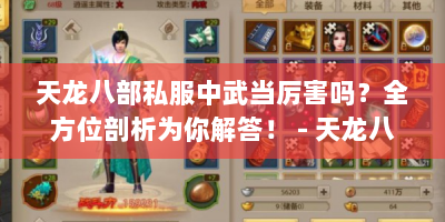 天龙八部私服中武当厉害吗？全方位剖析为你解答！ - 天龙八部私服 武当
