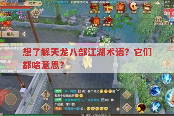 想了解天龙八部江湖术语?它们都啥意思?