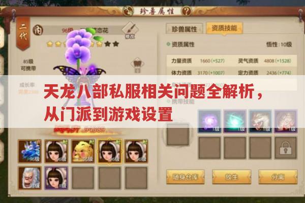 天龙八部sf相关,门派、私服推荐及游戏玩法