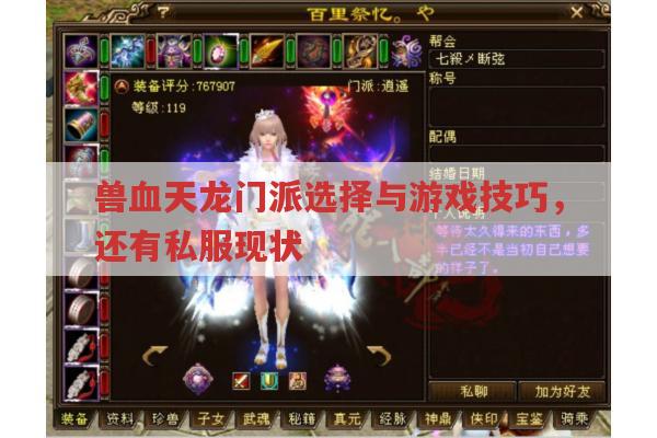 天龙sf门派选择与游戏状况,你知道多少?