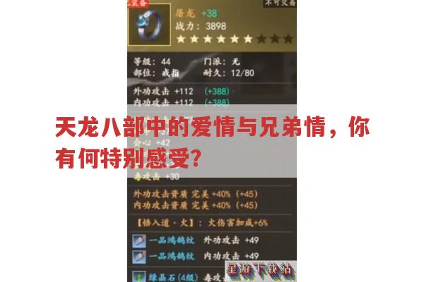 天龙八部中的爱情与兄弟情,你有何独特感受?
