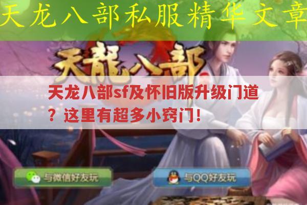 天龙八部各版本升级小秘密,天龙私服有何不同?