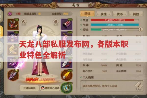 天龙八部私服发布网,各版本职业特色有哪些?
