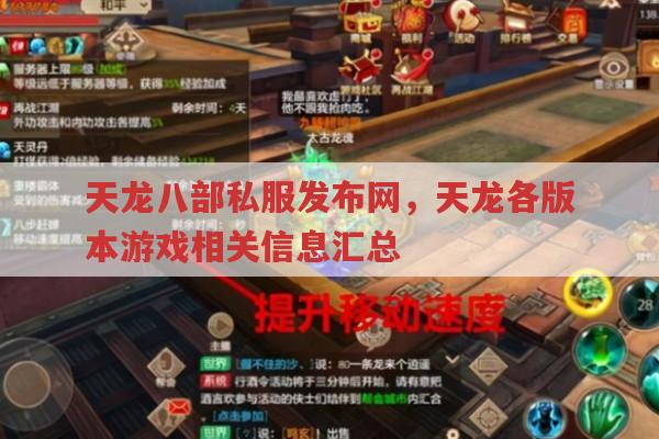 天龙八部私服相关,游戏地图、等级、刷怪全知道