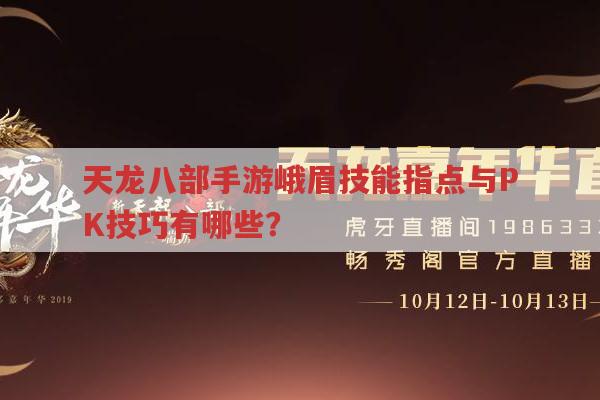 天龙八部手游峨眉技能指点及PK技巧有哪些?