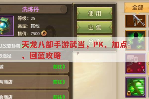 天龙八部手游武当,PK、加点、回蓝攻略