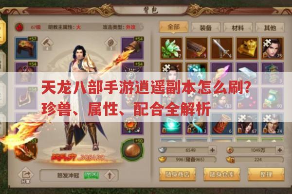 天龙八部手游逍遥副本怎么刷?珍兽、输出、属性全解析