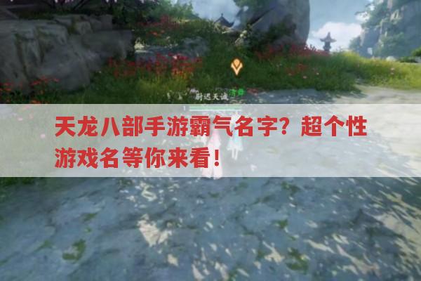 天龙八部手游霸气名字?这里有超个性游戏名！