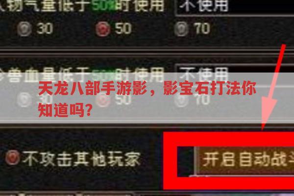 天龙八部手游影,影的宝石打法你了解吗?